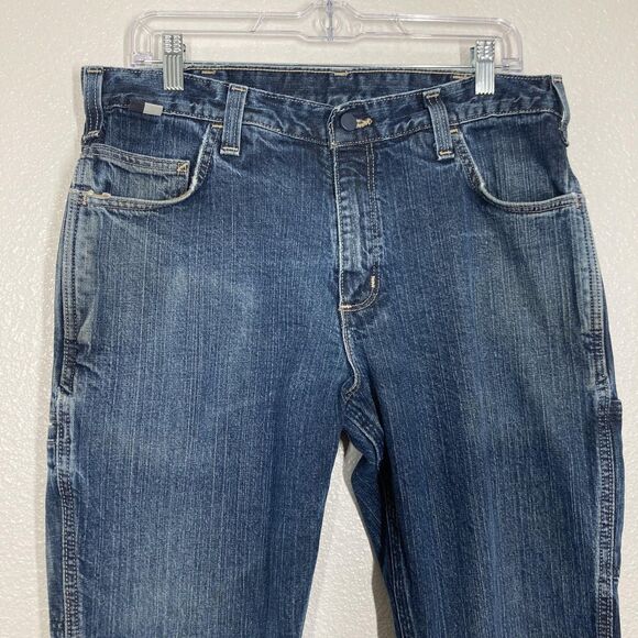 Carhartt FR Jeans Mens 34x30 Blue Relaxed Fit Flame Resistant Work CAT 2 102888 - Picture 3 of 16